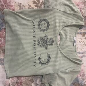 Radiate Positivity Sage Green Top